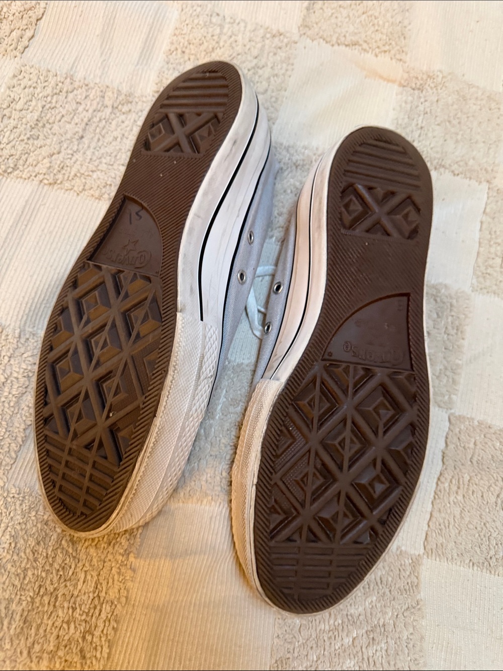 Converse Classic Low Top Platform Sneakers in Light Blue/Gray and White Trim - Picture 5 of 7